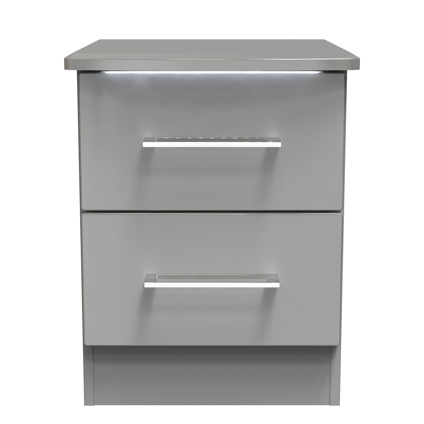 Paris Bedside Table Grey 2 Drawers 40cm