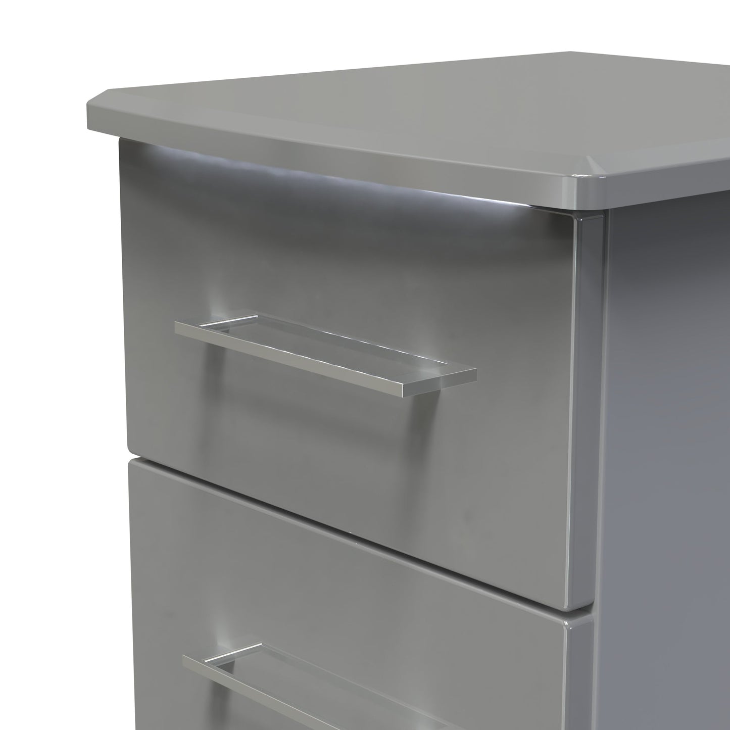 Paris Bedside Table Grey 2 Drawers 40cm