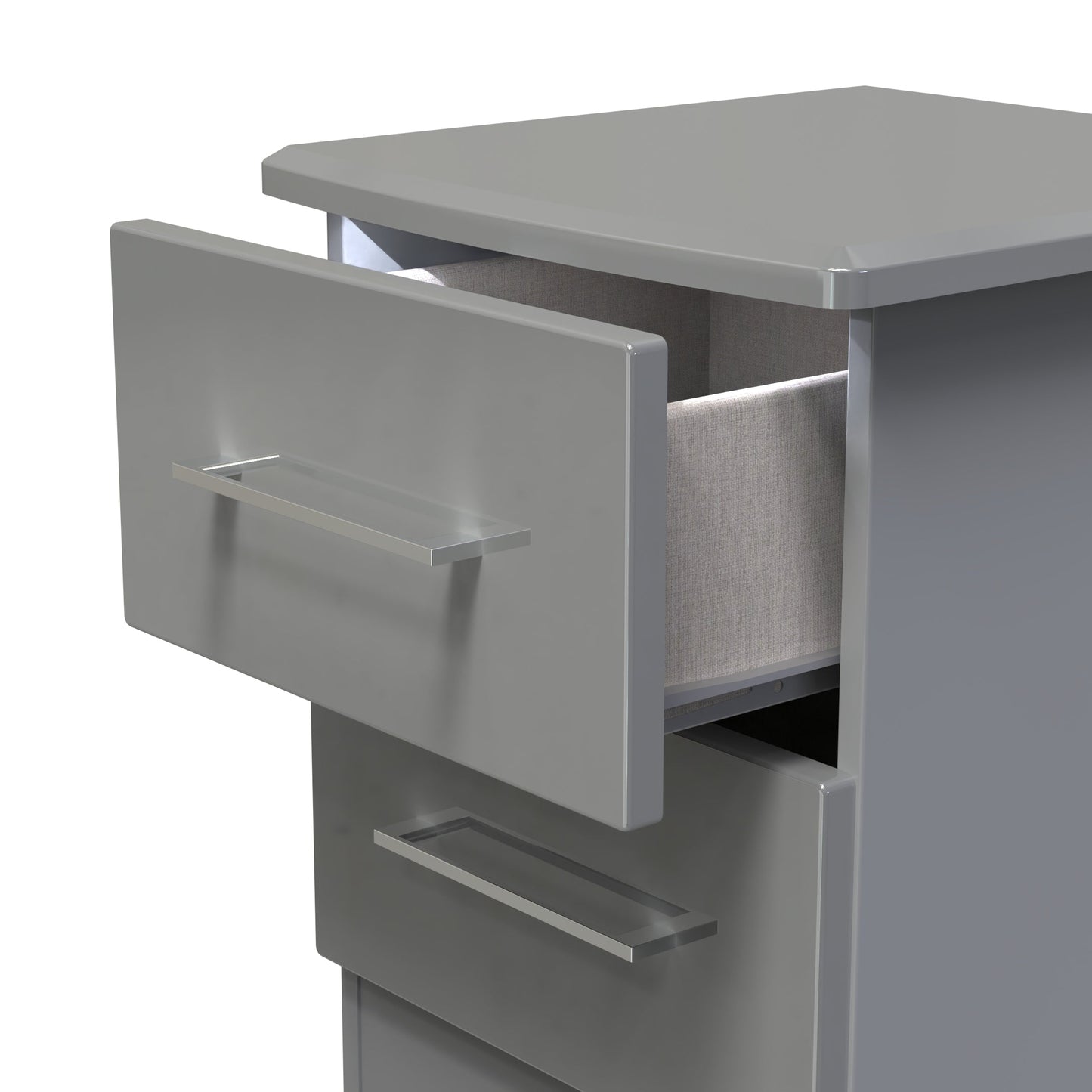 Paris Bedside Table Grey 2 Drawers 40cm