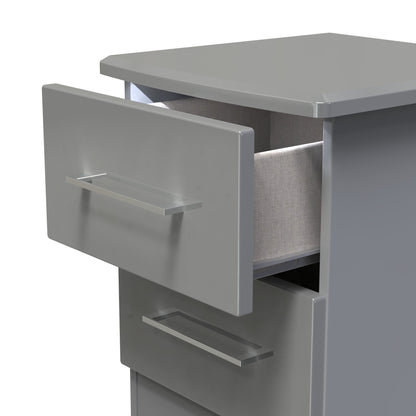 Paris Bedside Table Grey 2 Drawers 40cm