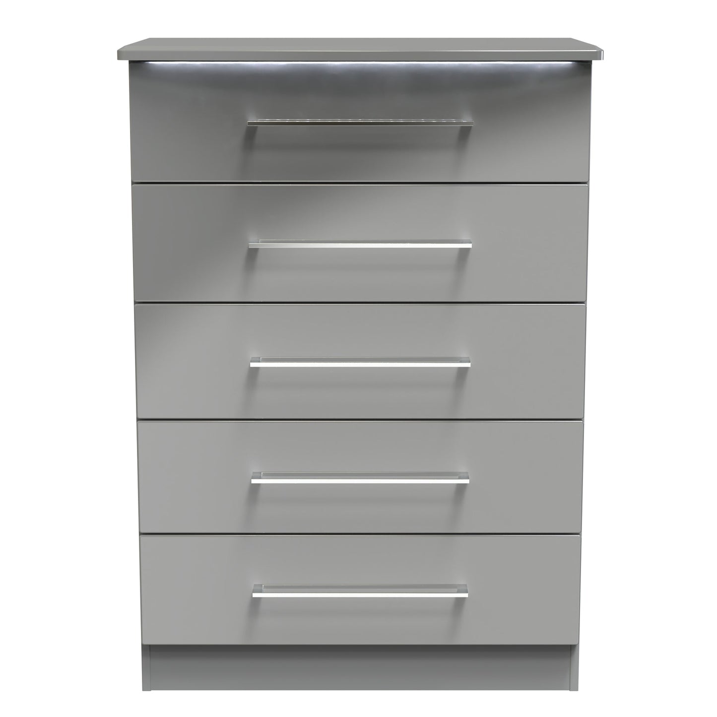 Paris Tall Chest of Drawers Grey 5 Drawers 77cm