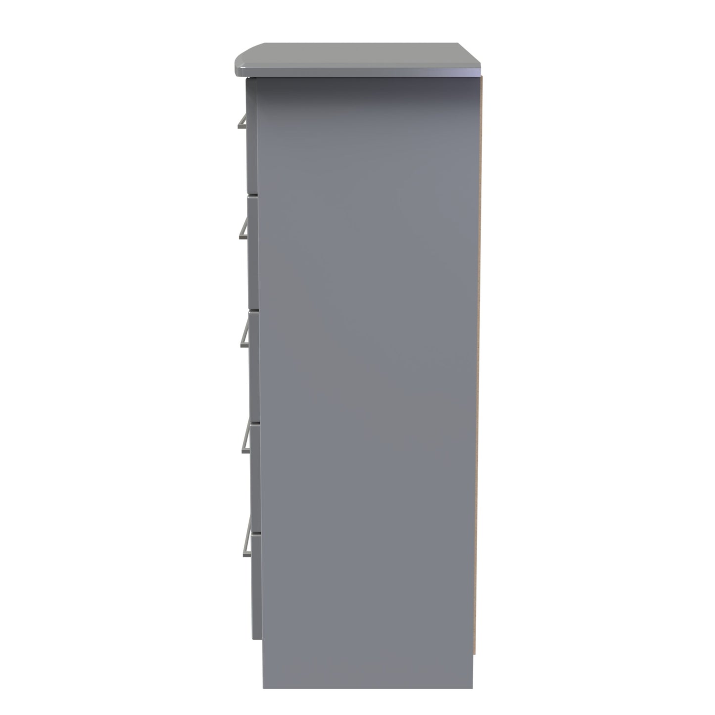 Paris Tall Chest of Drawers Grey 5 Drawers 77cm