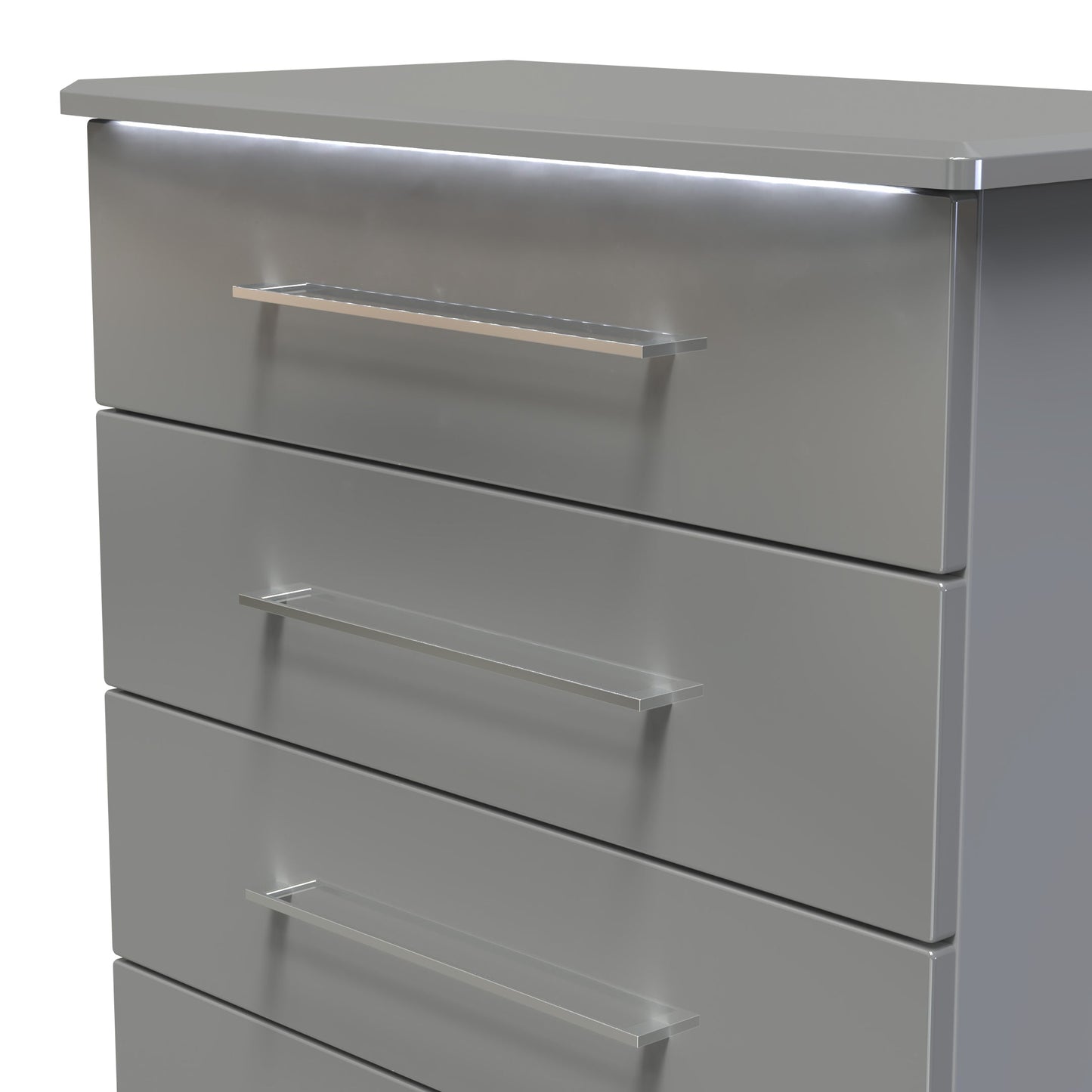 Paris Tall Chest of Drawers Grey 5 Drawers 77cm
