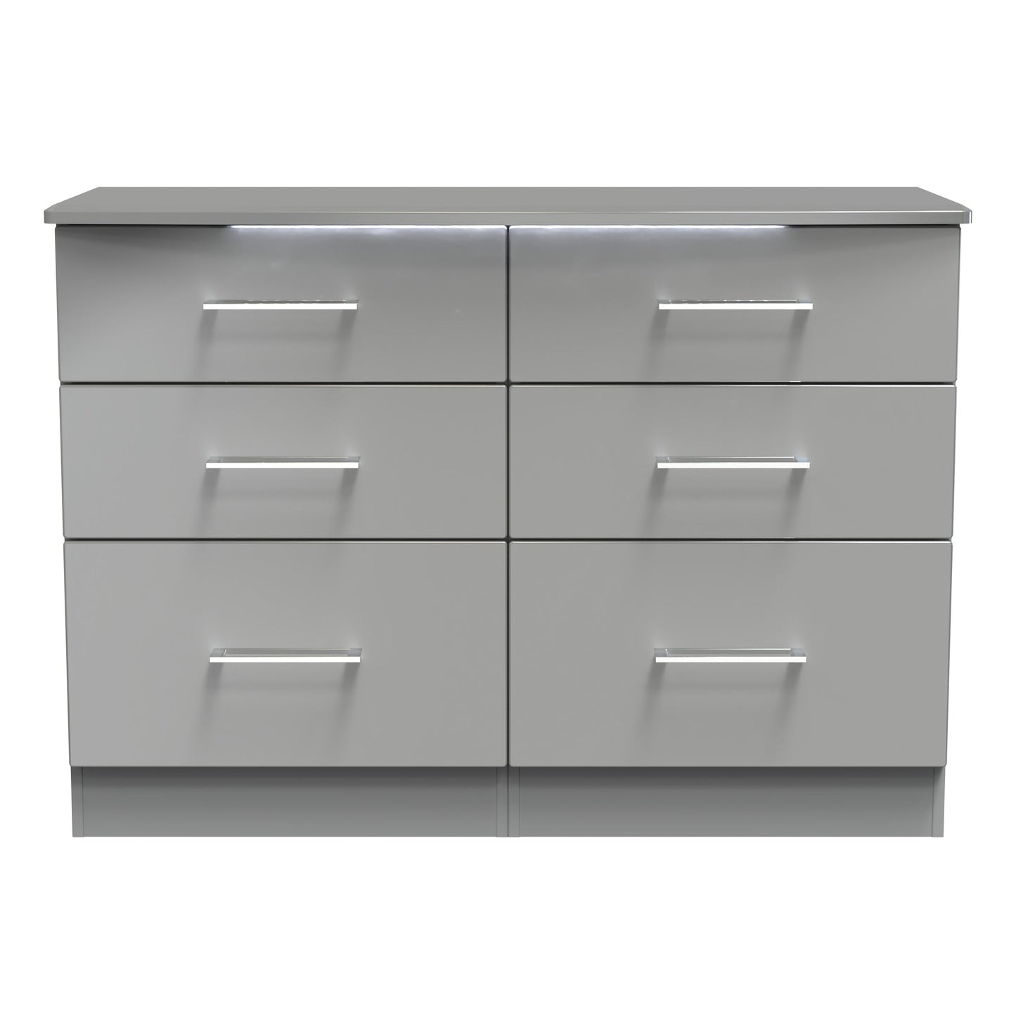 Paris Large Chest of Drawers Grey 6 Drawers 112cm