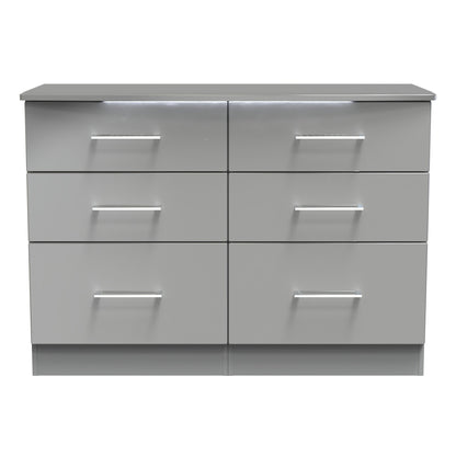 Paris Large Chest of Drawers Grey 6 Drawers 112cm