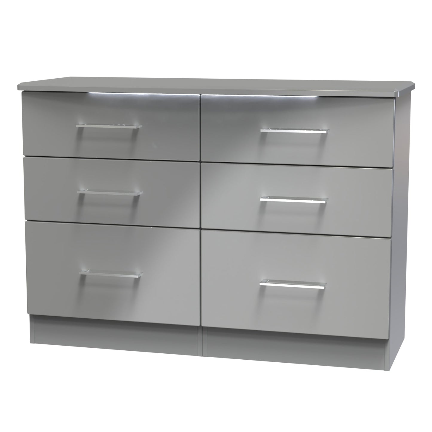 Paris Large Chest of Drawers Grey 6 Drawers 112cm