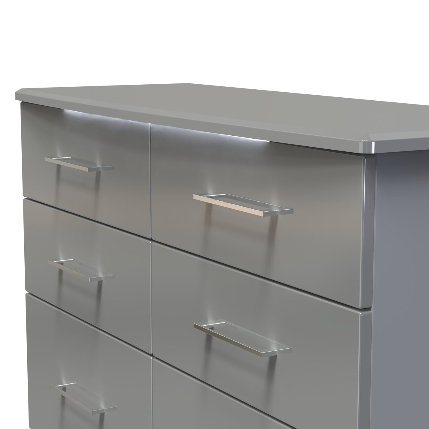Paris Large Chest of Drawers Grey 6 Drawers 112cm