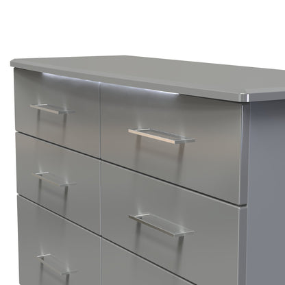 Paris Large Chest of Drawers Grey 6 Drawers 112cm
