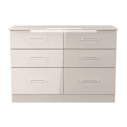 Paris Large Chest of Drawers Off-white 6 Drawers 112cm
