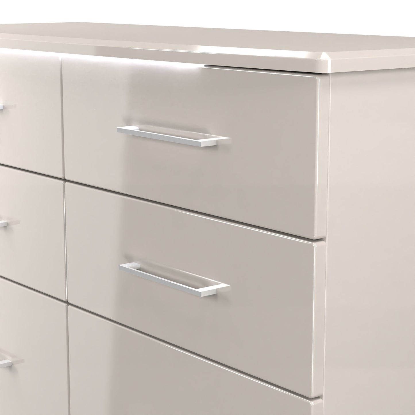 Paris Large Chest of Drawers Off-white 6 Drawers 112cm