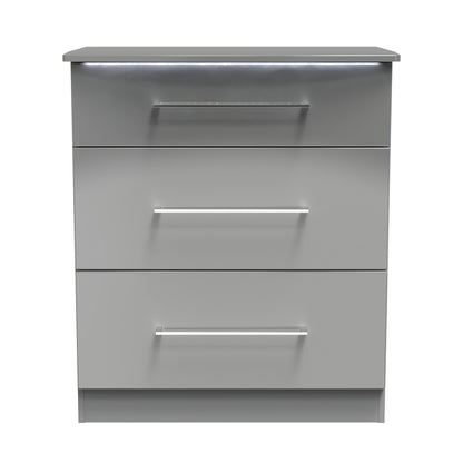 Paris Chest of Drawers Grey 3 Drawers 77cm