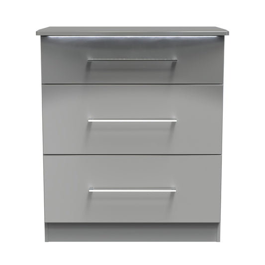 Paris Chest of Drawers Grey 3 Drawers 77cm