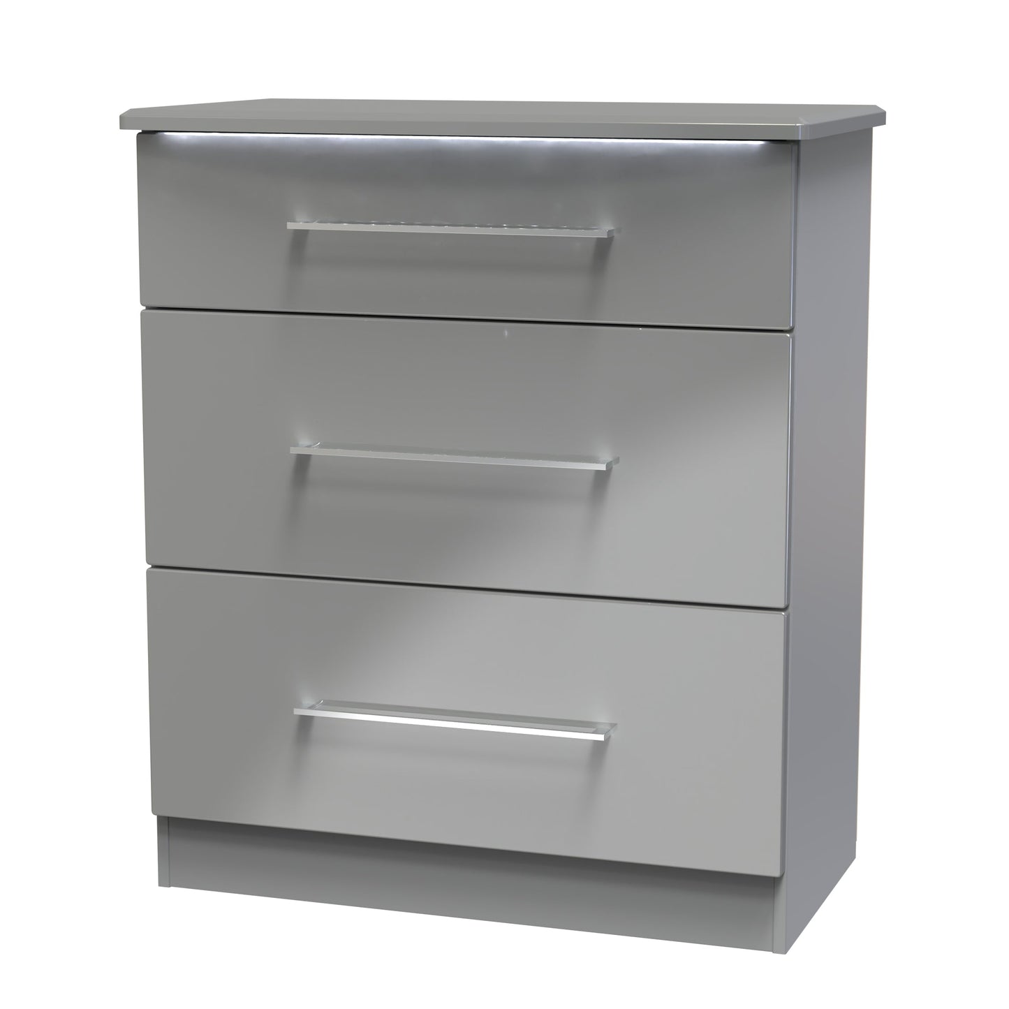 Paris Chest of Drawers Grey 3 Drawers 77cm