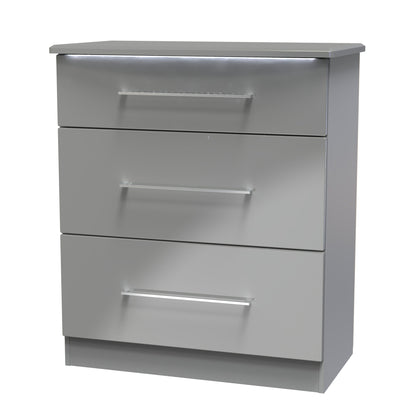 Paris Chest of Drawers Grey 3 Drawers 77cm