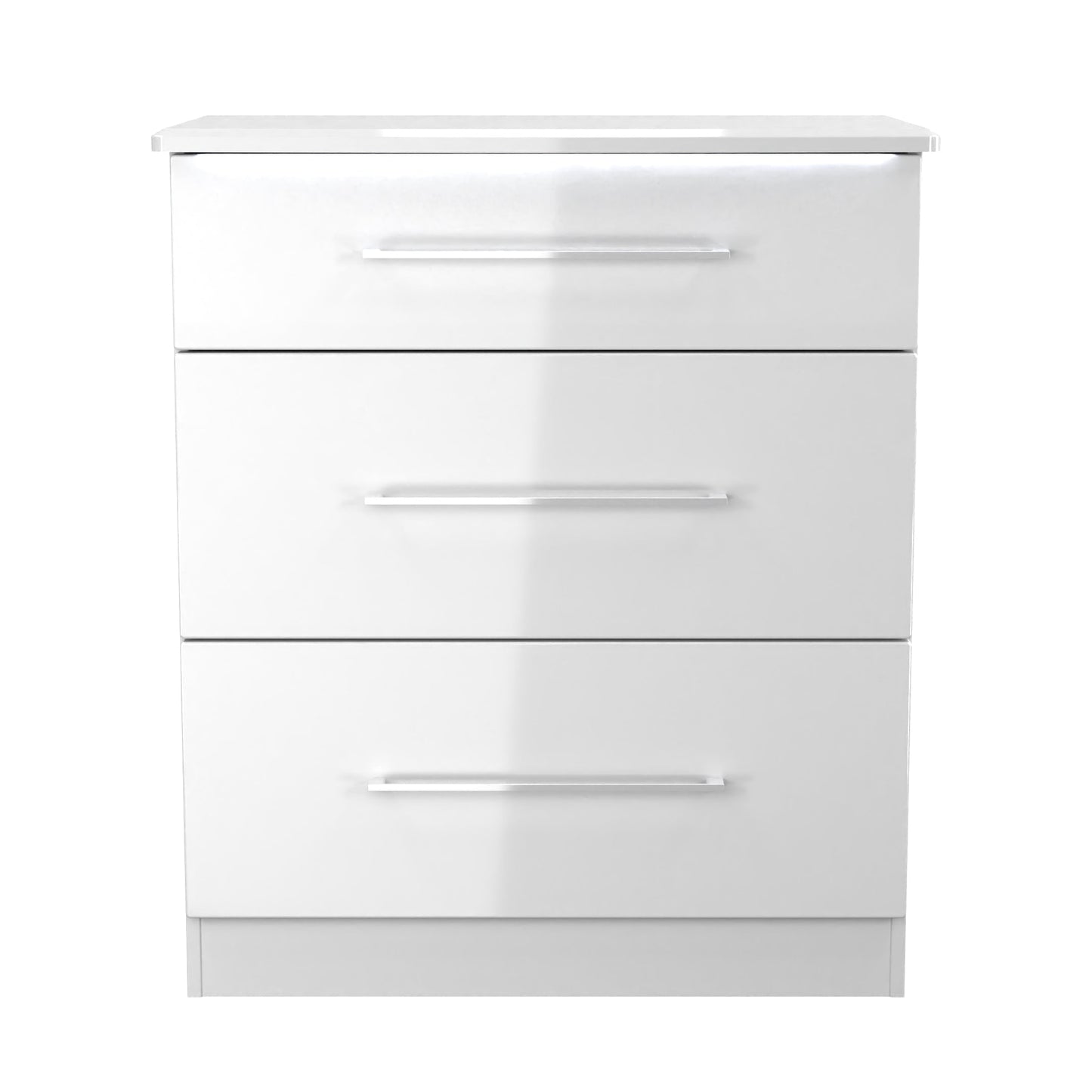 Paris Chest of Drawers White 3 Drawers 77cm