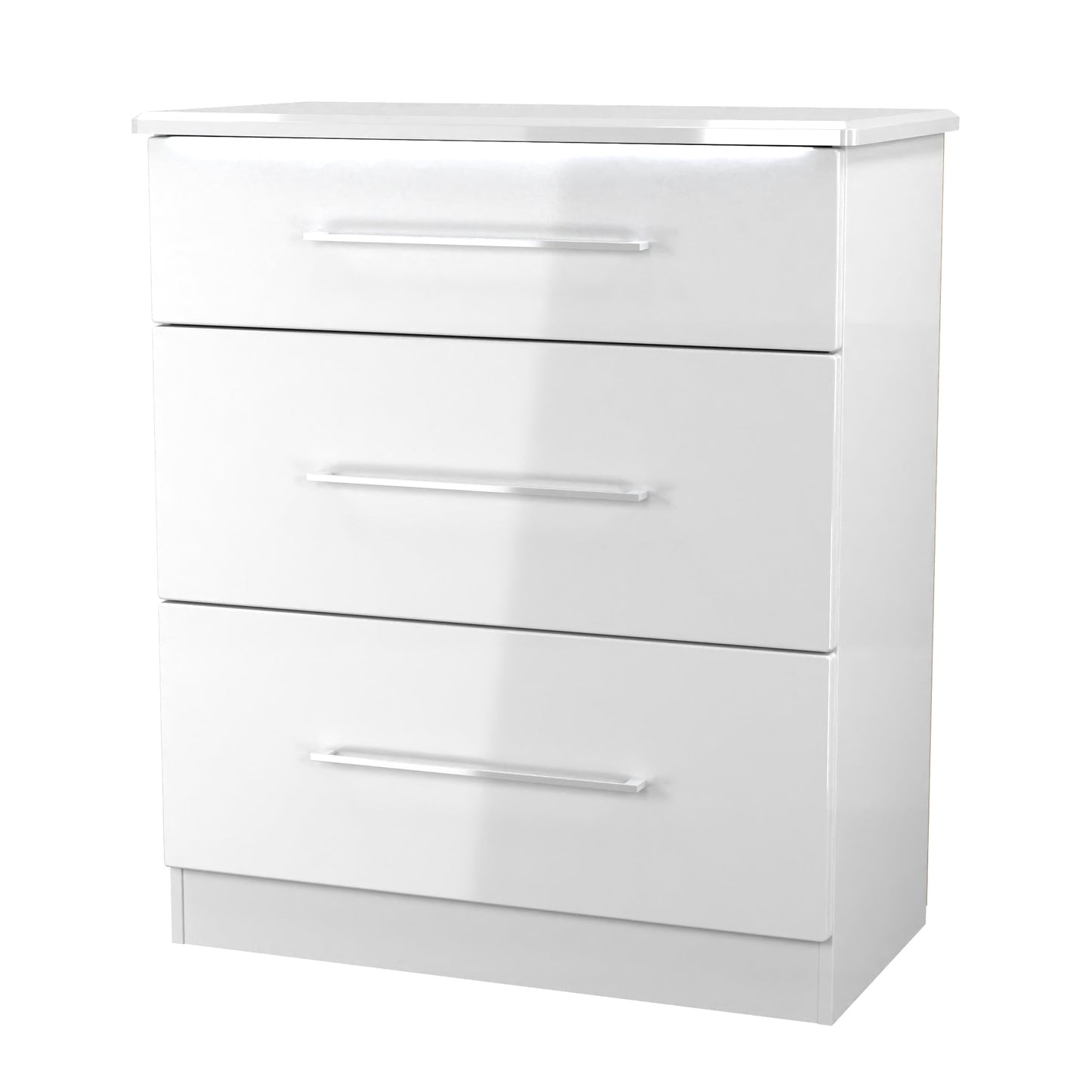 Paris Chest of Drawers White 3 Drawers 77cm