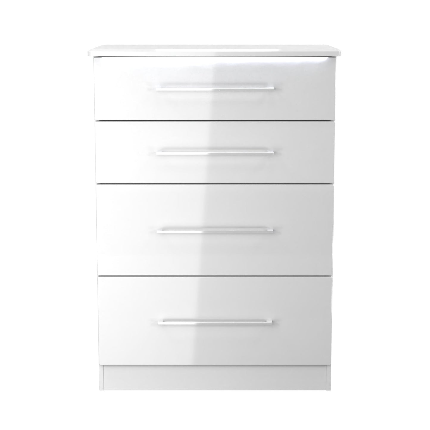 Paris Tall Chest of Drawers White 4 Drawers 77cm