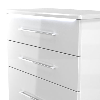 Paris Tall Chest of Drawers White 4 Drawers 77cm