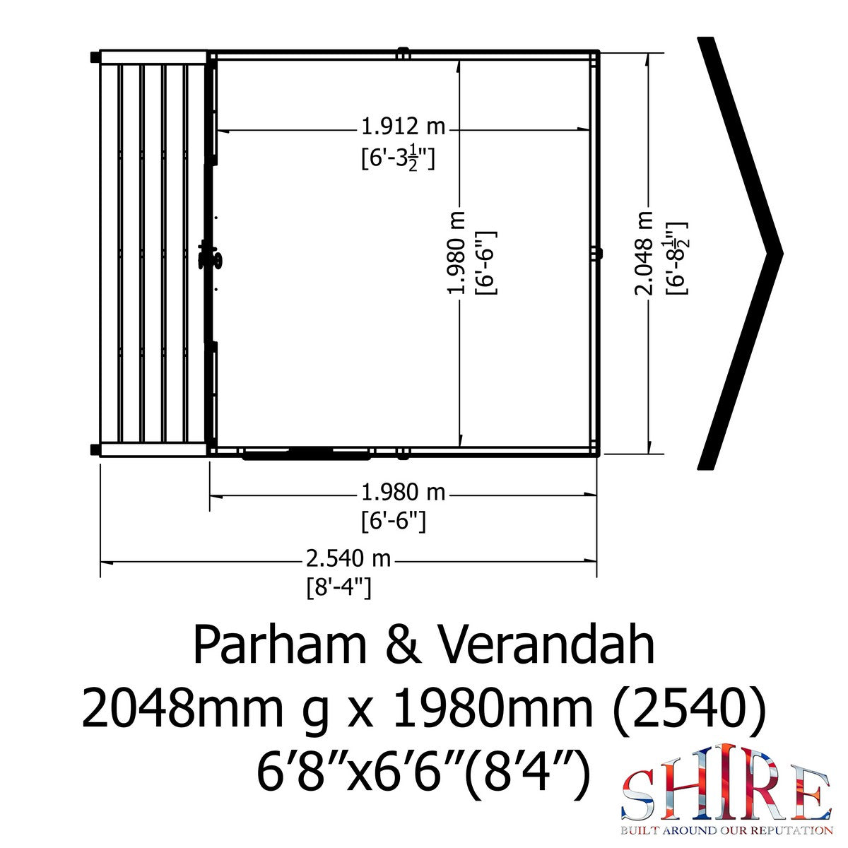 Shire Parham 8' 4" x 6' 8" Apex Summerhouse - Premium Dip Treated Shiplap