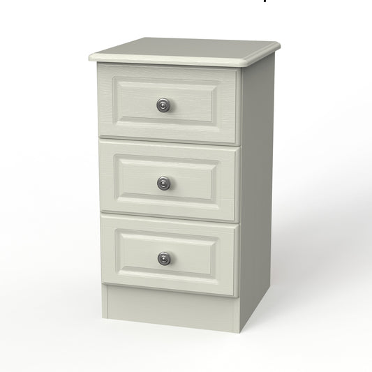 Pembroke Bedside Table Cream 3 Drawers 40cm