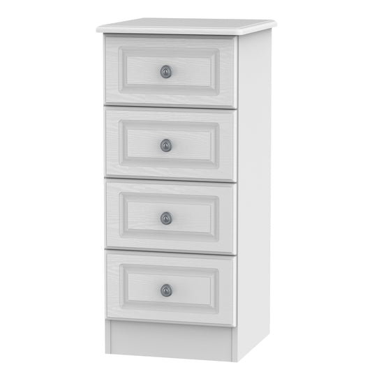 Pembroke Tallboy White 4 Drawers 40cm