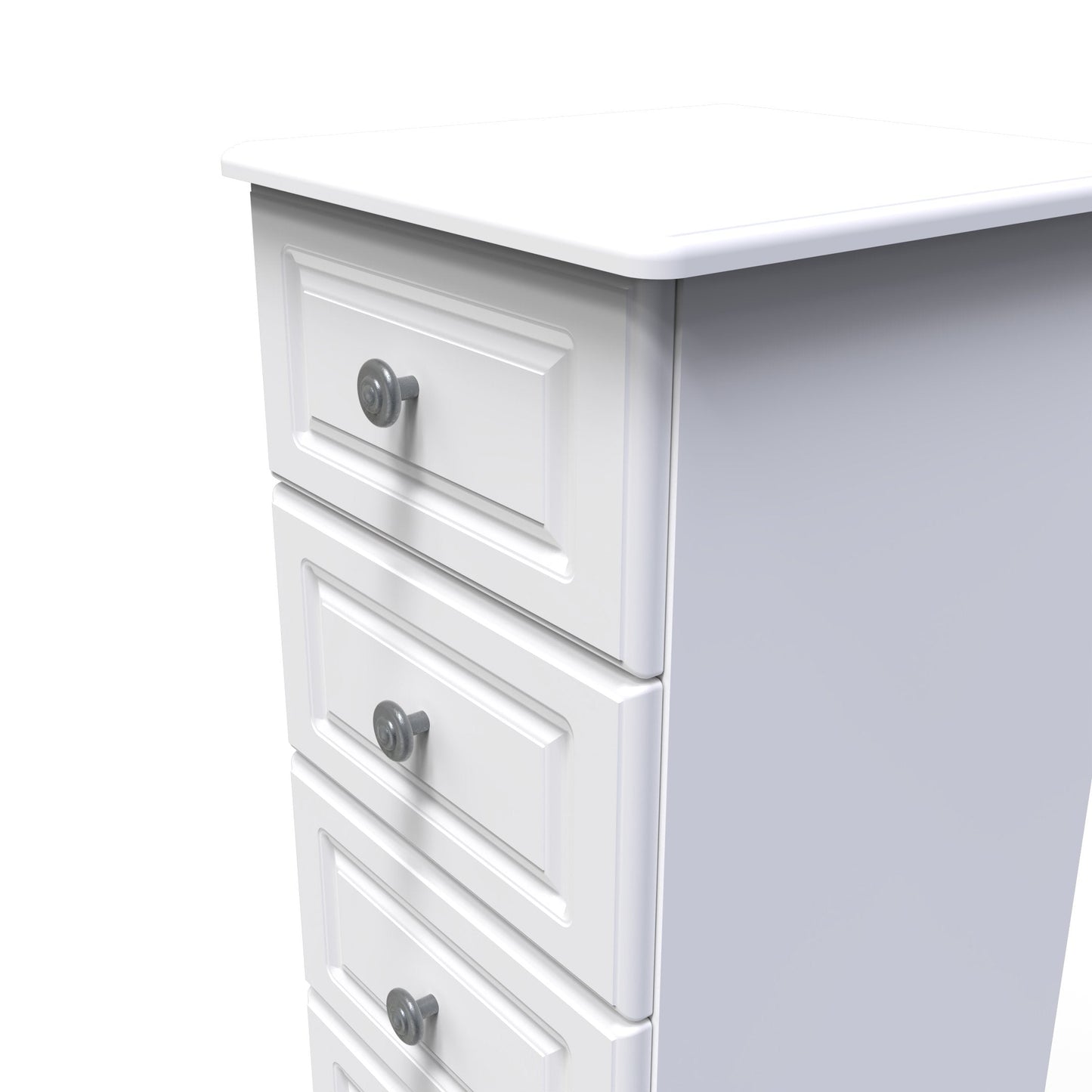 Pembroke Tall Tallboy White 5 Drawers 40cm