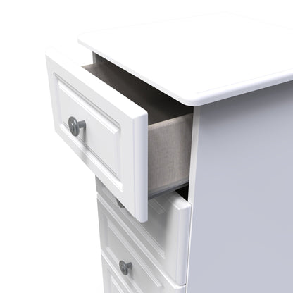 Pembroke Tall Tallboy White 5 Drawers 40cm