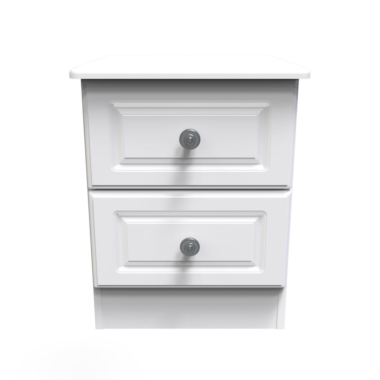 Pembroke Bedside Table White 2 Drawers 40cm