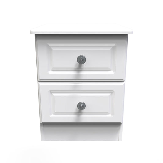 Pembroke Bedside Table White 2 Drawers 40cm