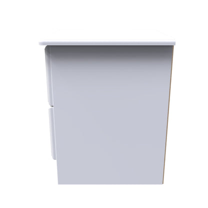 Pembroke Bedside Table White 2 Drawers 40cm