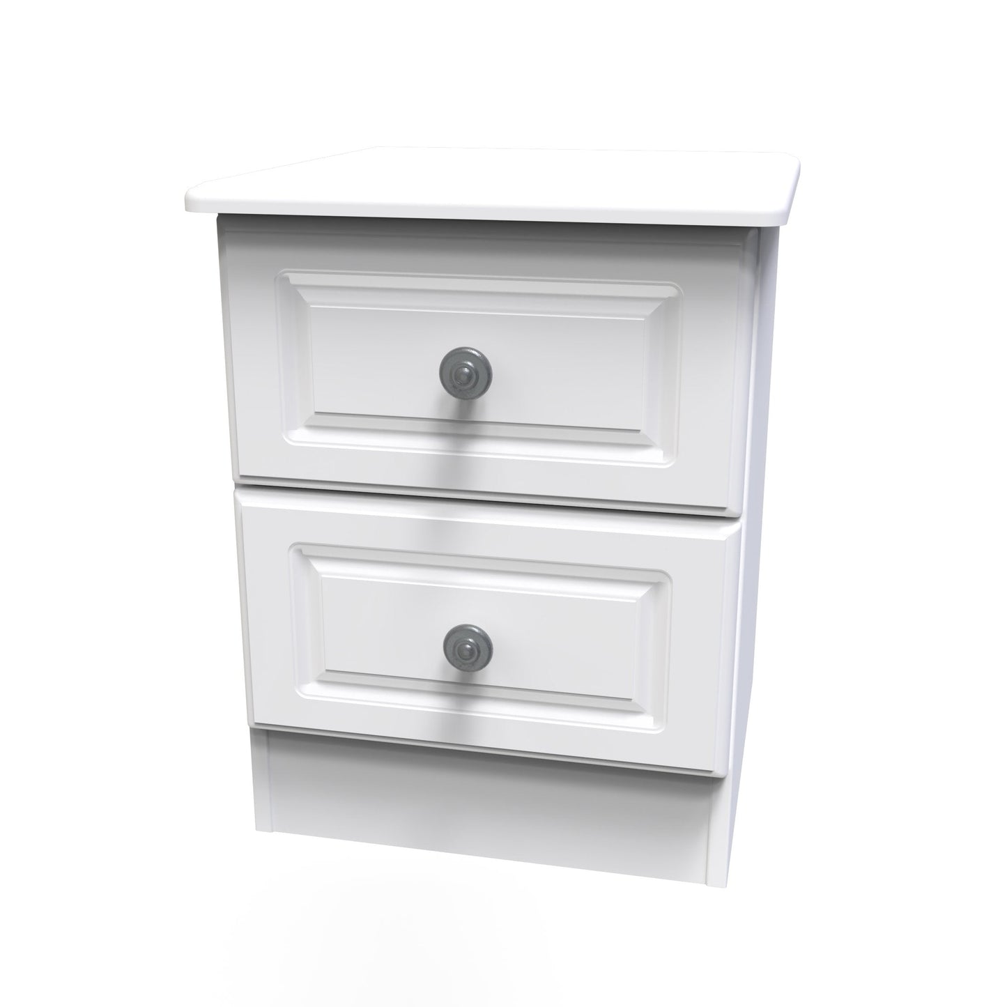 Pembroke Bedside Table White 2 Drawers 40cm