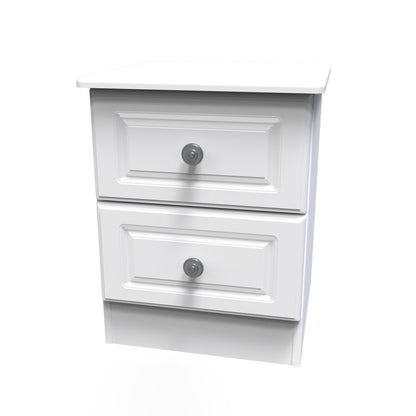 Pembroke Bedside Table White 2 Drawers 40cm