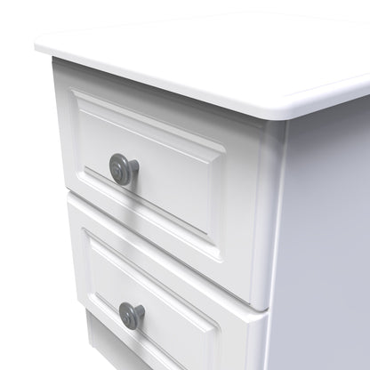 Pembroke Bedside Table White 2 Drawers 40cm