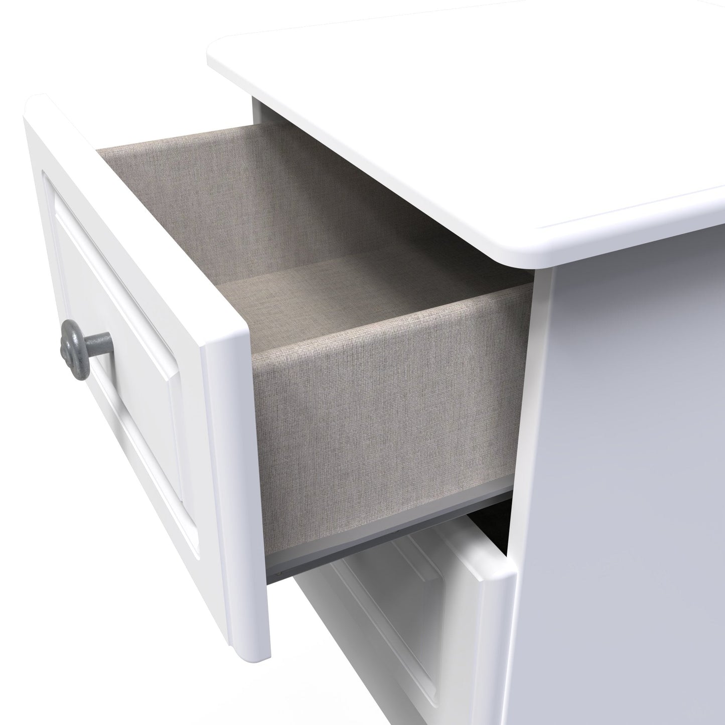 Pembroke Bedside Table White 2 Drawers 40cm