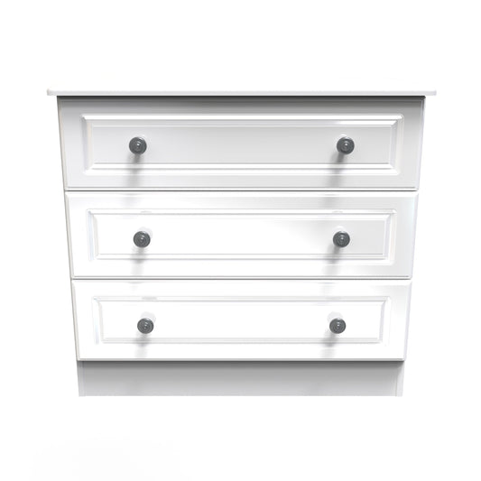 Pembroke Chest of Drawers White 3 Drawers 77cm