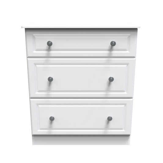 Pembroke Chest of Drawers White 3 Drawers 40cm