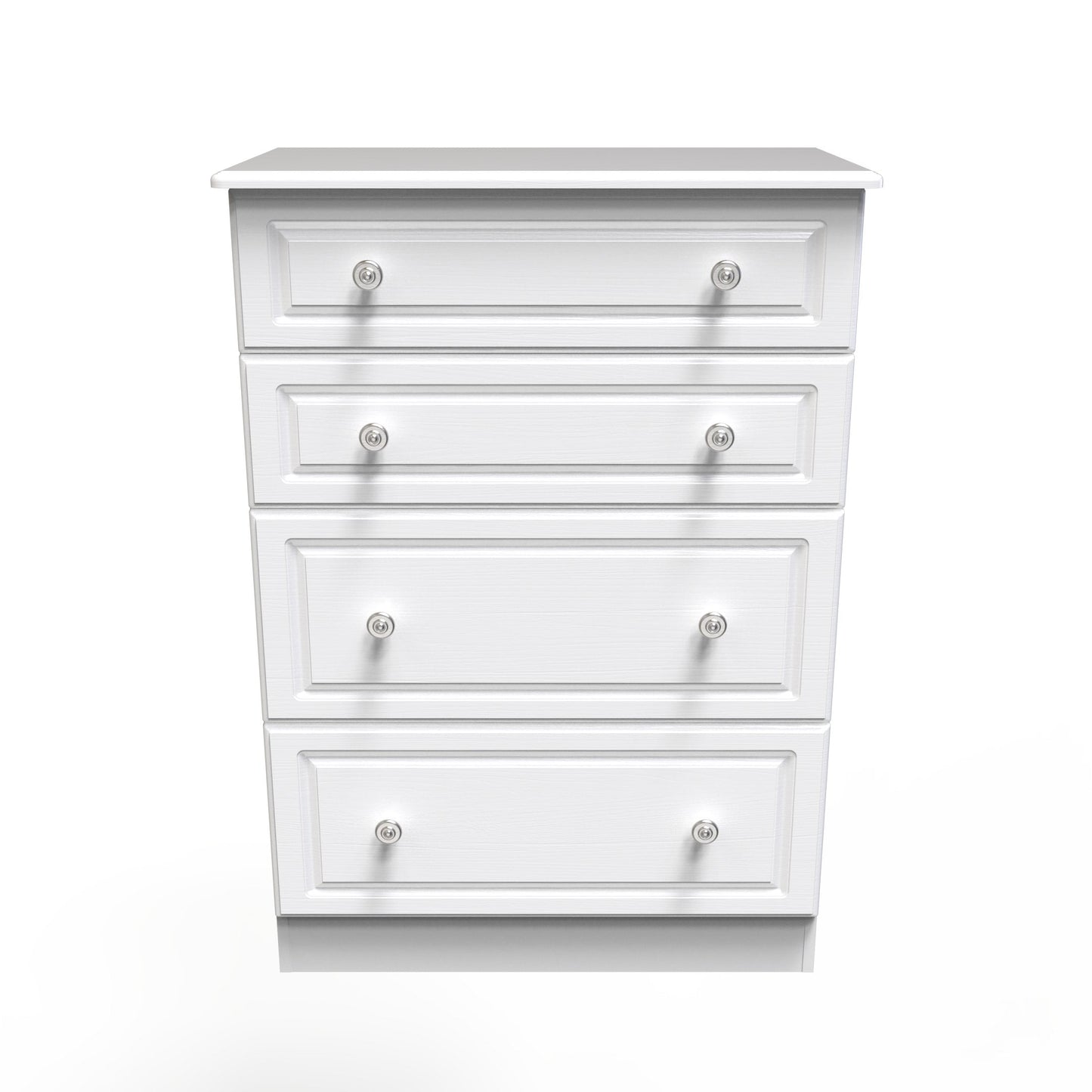 Pembroke Tall Chest of Drawers White 4 Drawers 77cm