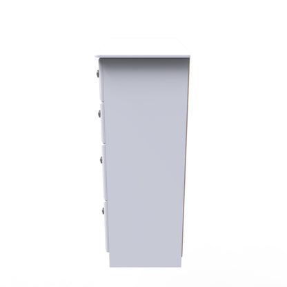 Pembroke Tall Chest of Drawers White 4 Drawers 77cm