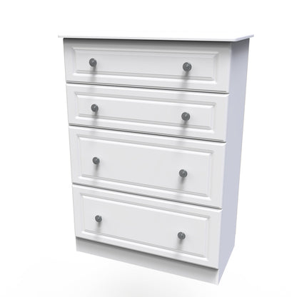 Pembroke Tall Chest of Drawers White 4 Drawers 77cm
