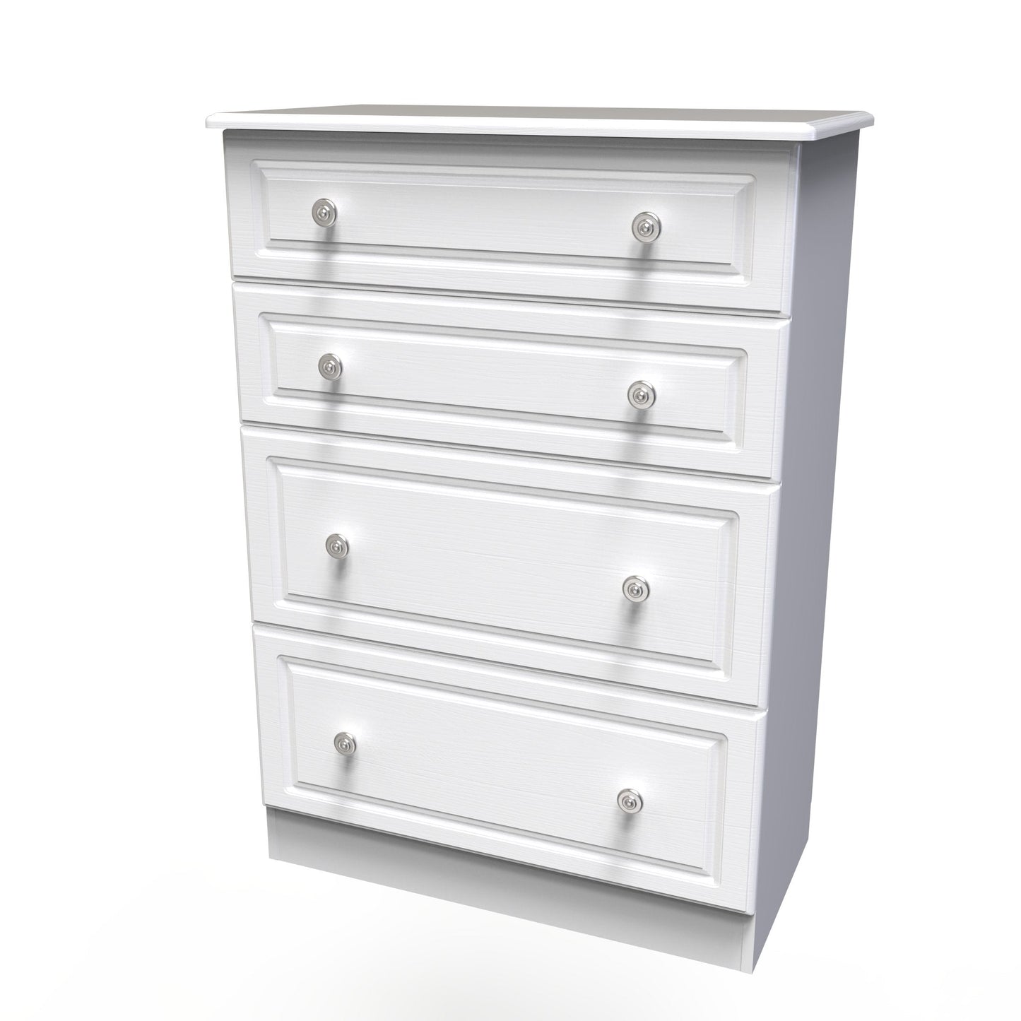 Pembroke Tall Chest of Drawers White 4 Drawers 77cm