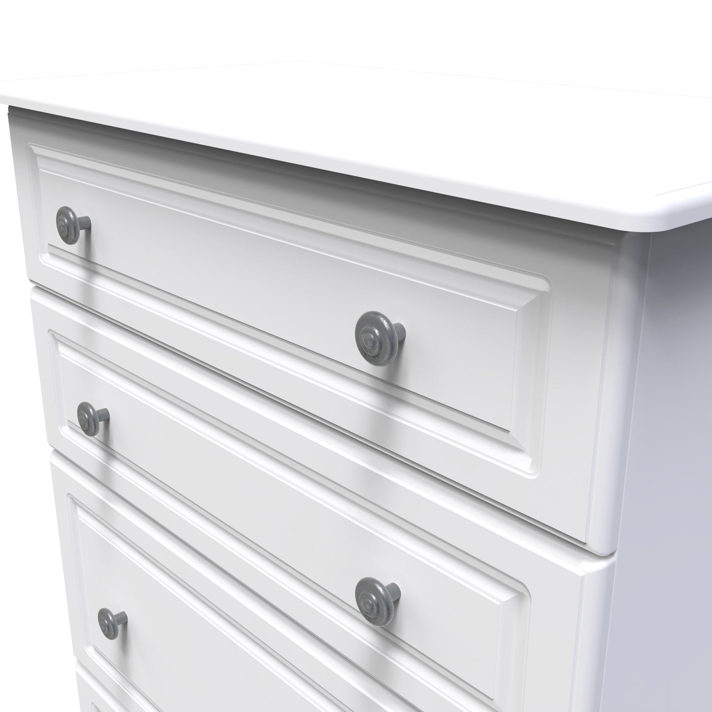 Pembroke Tall Chest of Drawers White 4 Drawers 77cm