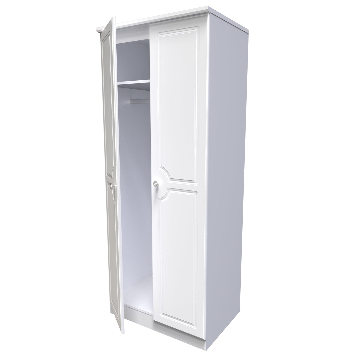 Pembroke Tall Wardrobe White 2 Doors 53cm