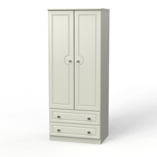 Pembroke Tall Wardrobe Cream 2 Doors 2 Drawers 74cm
