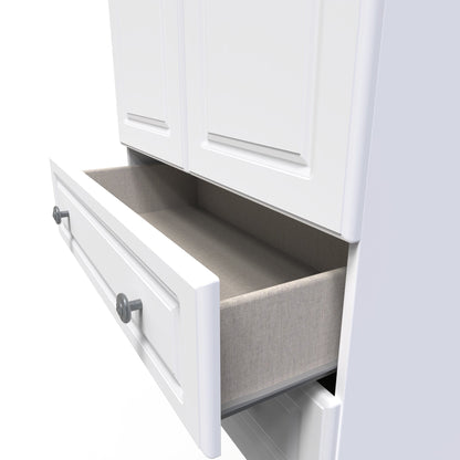 Pembroke Tall Wardrobe White 2 Doors 2 Drawers 74cm