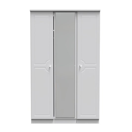 Pembroke Tall Mirror Wardrobe White 1 Shelf 111cm