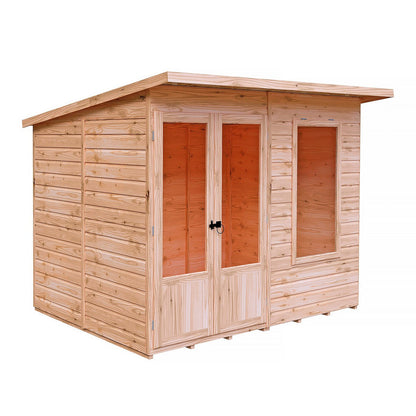 Shire Peony 7' 4" x 8' 4" Pent Summerhouse - Premium Dip Treated Shiplap