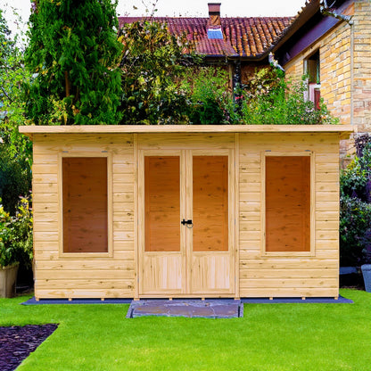 Shire Peony 7' 4" x 12' 3" Pent Summerhouse - Premium Dip Treated Shiplap Primary Image