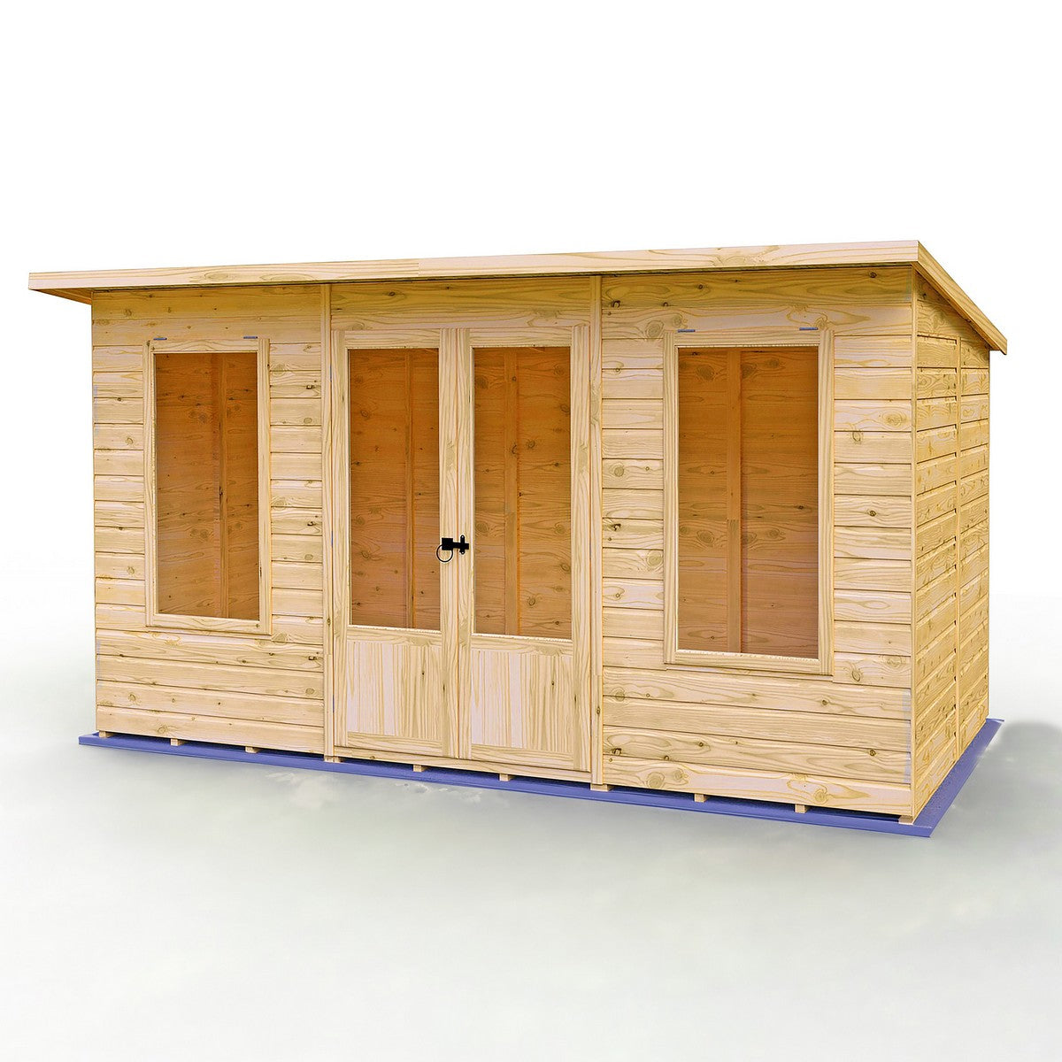 Shire Peony 7' 4" x 12' 3" Pent Summerhouse - Premium Dip Treated Shiplap