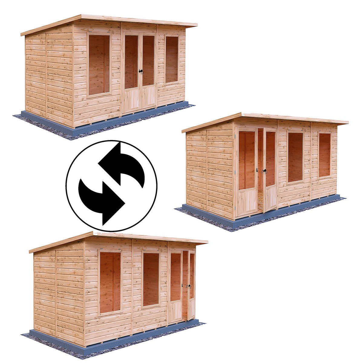 Shire Peony 7' 4" x 12' 3" Pent Summerhouse - Premium Dip Treated Shiplap
