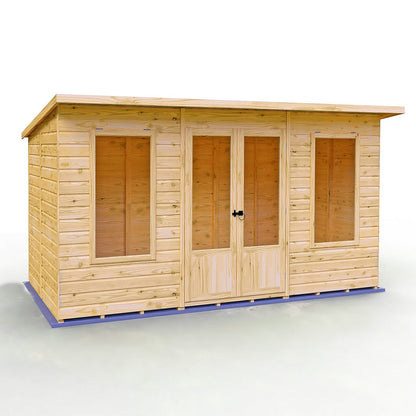 Shire Peony 7' 4" x 12' 3" Pent Summerhouse - Premium Dip Treated Shiplap